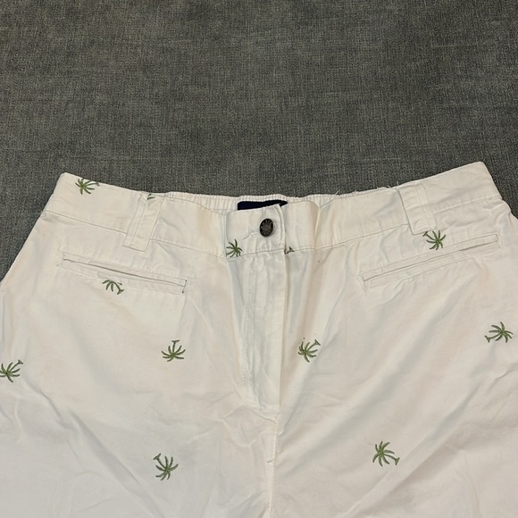 Basic edition, capris white with embroidered green palm trees size LG 24-144 - Picture 4 of 9